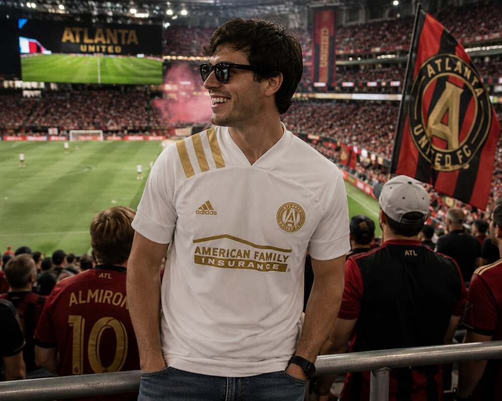 Adidas Atlanta United FC Soccer Jersey White Gold Size M